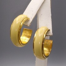 Vintage Avon Beige Halo Hoop Earrings with Removable Lucite for Interchangeable - £19.79 GBP