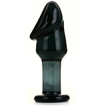 Black Phallic-Shaped Glass Dildo Crystal Pleasure Wand Crystal Penis G-S... - $23.99