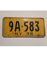 New York 1935 License Plate 9A-583 Original Paint Absolutely Beautiful-M... - £33.37 GBP