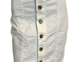 LOFT Women&#39;s Button Front Denim Skirt White 2 - $15.19
