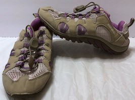 Merrell Aluminum Dewberry Purple Leather/Mesh Hiking Shoes Sz 7 Vent Trail Hike - £28.17 GBP