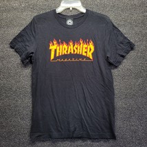 Thrasher T Shirt Medium Gray Graphic Tee Skateboard Magazine Original Flames Tee - £10.22 GBP