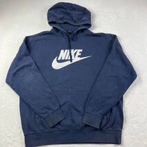 Nike Swoosh Logo Large Pullover Hoodie Jacket Blue Men Cotton - $345.09 MXN