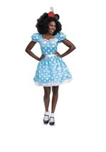 Minnie Mouse Deluxe Adult costume Blue Size Large (12-14) Includes Ears - $21.49