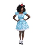 Minnie Mouse Deluxe Adult costume Blue Size Large (12-14) Includes Ears - $21.49