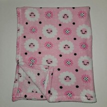 Cutie Pie Baby Blanket Pink White Black Flowers Clouds? Polka Dots 30x36 - £31.80 GBP