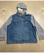 Levi&#39;s Men&#39;s Hybrid Hooded Trucker Jacket Color Blue Color Medium Wash S... - $75.46