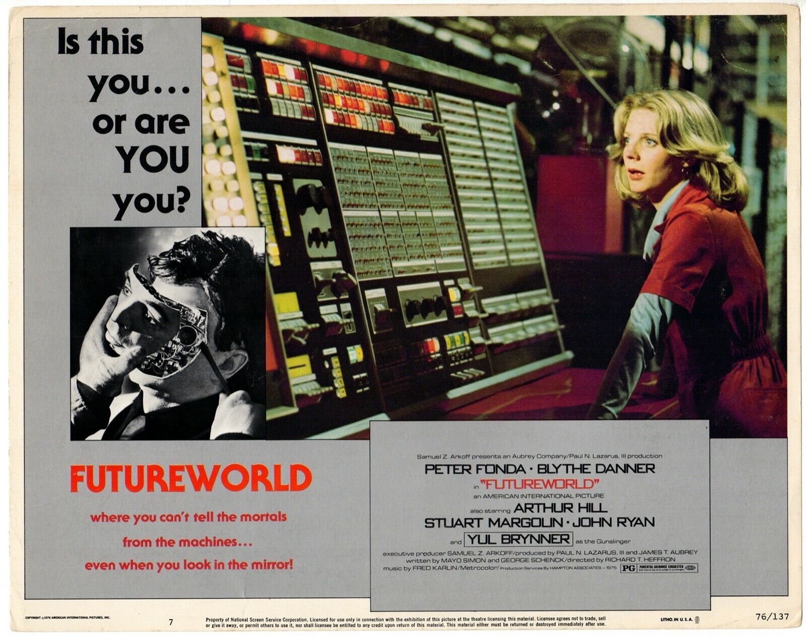 *FUTUREWORLD (1976) Peter Fonda, Blythe Danner, Arthur Hill, Yul Brynner... - $50.00