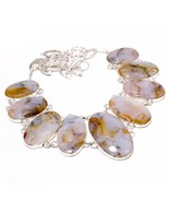 Dendrite Moss Agate Oval Shape Gemstone Handmade Necklace Jewelry 18" SA 2178 - $20.99