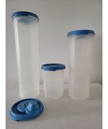 Tupperware Set Modular Cylinder Containers Blue Seals  4.75C, 15 fl oz, ... - $14.36