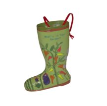 Kurt Adler Christmas Ornament Gardening Boots  Green Veggie Peppers Resin - £7.72 GBP