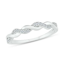 0.15CT Round Cut Moissanite Infinity Anniversary Band Ring 14K White Gold Plated - £147.07 GBP