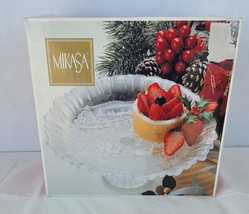 Mikasa Crystal Winter Dreams Bon Bon Plate Pedestal Stand Dish Holiday Christmas - £12.02 GBP