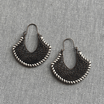 Bohemian Tribal Womens Hoop Dangle Earrings Half Moon - £22.34 GBP