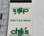 Vintage Matchbook Cover  Chili’s Hamburger Grill &amp; Bar  restaurant gmg  ... - $12.38