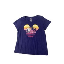 Disney Womens Size Large Navy Blue Mickey Mouse Tshirt Short Sleeve Tee Ears Sun - $8.38