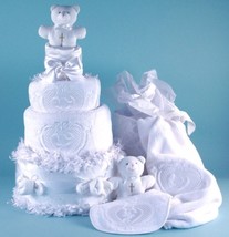 Christening Diaper Cake Baby Gift - $158.00
