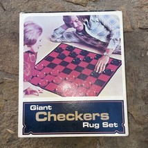 Vintage Giant Checkers On A Rug Game Complete in Box By Iteration 1974 O... - $24.75