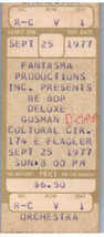 Sein Bop Luxus Konzert Ticket Stumpf September 25 1977 Miami Florida - $69.29