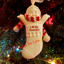 Snowbabies I Love My Grandpa Stocking Ornament - £8.78 GBP