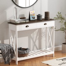 Narrow Long Entry Table With Shelf For Living Room, Choochoo, 40 White. - £111.94 GBP