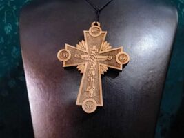 Orthodox Christian wooden cross, wooden pendant cross, Christian church ... - $8.00