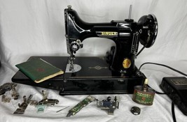 Vintage Singer 221 Featherweight  Sewing Machine AG614639 Case Accessori... - $2,260.08