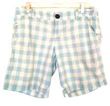 American Eagle Outfitters Shorts Women&#39;s Size 8 Aqua White Checks 100% C... - $14.85