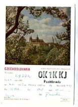 1958 QSL Castle of Prague Czechoslovakia OK1KKJ - $8.91
