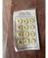 NOS Vtg Buttons FASHION-TONE Round YELLOW Textured  Lot Of 12 Made In Ho... - €12,93 EUR