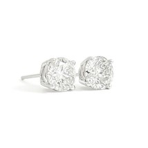 Authenticity Guarantee 
Round Diamond Stud Earrings 14K White Gold 4-Prong Ba... - £4,551.48 GBP