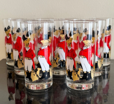 Vintage Cera Mid-Century Modern 9 Fox Hound Hunt Equestrian Highball Glasses - £197.01 GBP