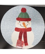 Set of 2 Same Kitchen Round Braided Placemats (15") WINTER,CHRISTMAS SNOWMAN,SNS - $17.81