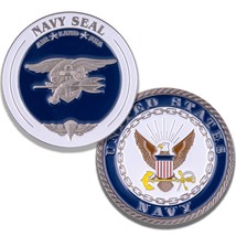 Navy Seal Trident Air Land Sea 1.75&quot; Challenge Coin - £31.96 GBP