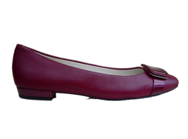 NEW ANNE KLEIN RED LEATHER COMFORT BALLET PUMPS SIZE 8.5 M - £60.20 GBP