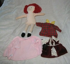 Vintage Eden Madeline 14&quot; Soft Stuffed Plush Cloth Rag Doll with Lots of Clothes - £77.89 GBP