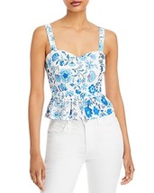 Aqua Floral Print Peplum Top - £18.21 GBP