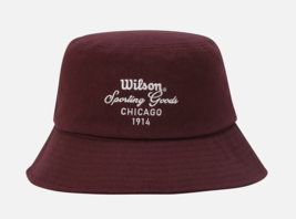 Wilson Cotton Bucket Hat Unisex Casual Cap Tennis Sports Burgundy WU3501... - £73.65 GBP