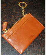 Vintage Caramel Brown Leather Coach Zippered Pouch Keychain 4 1/2&quot; X 3&quot; ... - €17,14 EUR