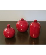 Crate And Barrel Scarlett Vase Red Ball Bud Set Of 3 DJ - £23.42 GBP