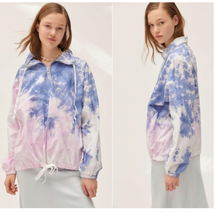 UO Cristal Anorak Tie Dye Cinched Drawstring Pullover Windbreaker | Small - £29.89 GBP