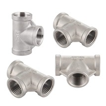 1/2&quot; NPT Female Tee 3 Way Class 150 Stainless Steel 304 Cast Pipe Fitting  4 Pcs - £19.68 GBP