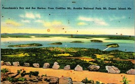Frenchman&#39;s Bay Bar Harbor Acadia National Park Maine ME UNP Linen Postcard - £3.11 GBP