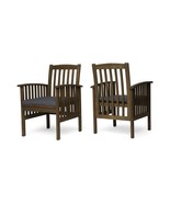 GDFStudio Acacia Patio Dining Chairs Acacia Wood with Outdoor Cushions Gray - £156.71 GBP