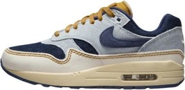 Nike Womens Air Max 1 &#39;87 Shoes Size 7 Color Aura/Midnight Navy/Pale Ivory - £169.12 GBP