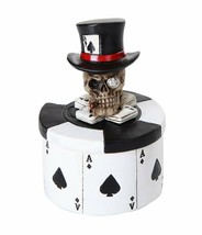Ace of Space Skull Poker Chips Stash Box Dead Man&#39;s Hand Skull Collectible 3&quot;H - £12.04 GBP