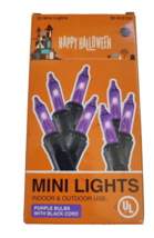 Happy Halloween UL  20 Mini Lights Purple Bulbs with Black Cord - $237.57 MXN