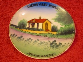 4&quot; Porcelain Collector Plate Dalton Gang Hideout Meade Kansas Hand Painted [Z60] - £8.91 GBP