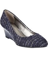Bandolino Franci Size US 7.5 M Women&#39;s Slip-On Wedge Heel Pumps Blue/Multi - $79.50 CAD
