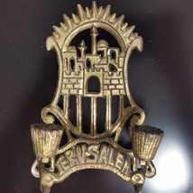 Vintage Mid Century 2 Arms Brass Candle Holder Judaica Israel Shabbat Je... - £29.06 GBP